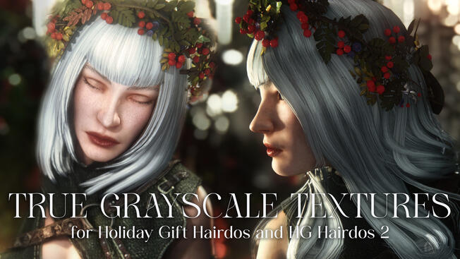True Grayscale Textures for Holiday Gift Hairdos and HG Hairdos 2 True Grayscale Textures for Holiday Gift Hairdos and HG Hairdos 2